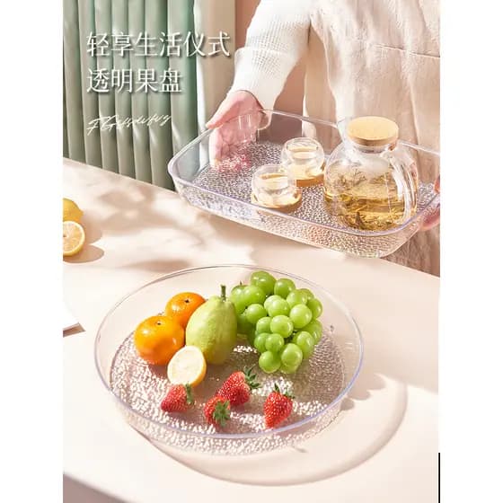 Luz de luxo High-End prato frutas casa sala estar mesa café lanche caixa armazenamento doces imitação compartimento vidr