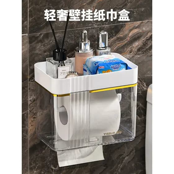 Caixa de tecido higiênico de luxo leve, prateleira de papel higiênico, rolo de papel higiênico, caixa de papel higiênico