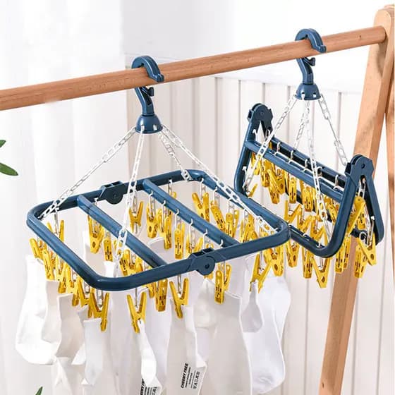 Rack de meias dobrável doméstico multifuncional Multi-clipe legal cabide meias rack de secagem do bebê dormitório roupa
