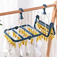 Rack de meias dobrável doméstico multifuncional Multi-clipe legal cabide meias rack de secagem do bebê dormitório roupa
