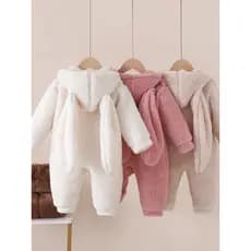 Macacão de bebê inverno engrossado quente meninos meninas roupas de bebê exterior com capuz macacão