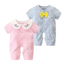 Bebê recém-nascido roupas de verão 0-3 meses macacão fino 6 algodão puro manga curta roupas recém-nascidos verão