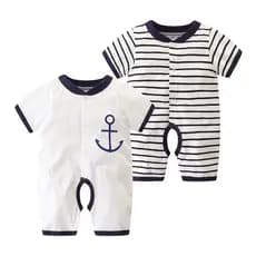 Bebê recém-nascido roupas de verão 0-3 meses macacão de algodão puro 6 fino de manga curta roupas recém-nascidas verão