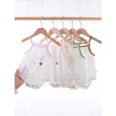 Bebê infantil macacão verão luz respirável bebê menina estilingue macacão sem mangas menino roupas de verão