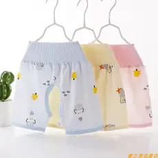 Shorts de bebê com proteção para a barriga, algodão puro, cintura alta, verão, virilha aberta, calças pequenas, recém-na