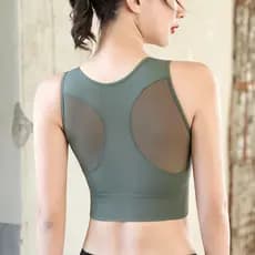 Bonito sutiã traseiro roupa interior esportiva feminina à prova de choque correndo verão novo estilo Yoga Wear superior