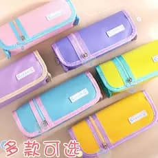 Moke Estojo de lápis com zíper de grade Macaron de grande capacidade Bolsa de papelaria Estojo de lápis Estilo japonês s