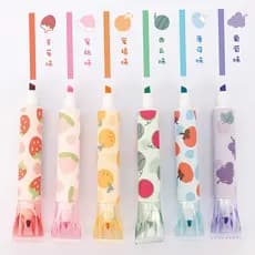 Jiwushe Fragrance Candy Caneta marcadora fluorescente de duas cabeças Caneta marcadora de grande capacidade para criança