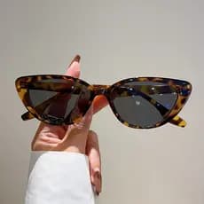 Óculos De Sol Olho De Gato De Armação Pequena Moda Feminina Leopardo Cor Tons UV400 Feminino Tendência Masculino