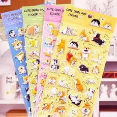 Crianças Animal tridimensional bolha adesivos filhote de cachorro Shiba Inu adesivos pintura bebê recompensa pequenos ad