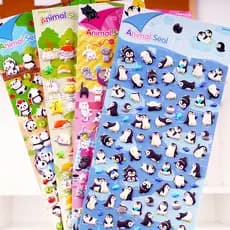 Crianças animais bonitos influenciador pequeno pinguim Panda Mini tridimensional 3D bolha adesivos bebê jardim de infânc