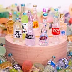 TikTok Influencer Mini Simulação Garrafa Pequena Resina Flash Fino Garrafa de Vinho Garrafa de Bebida Brinquedo Doce diy