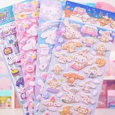 Sanrio genuíno crianças adesivos cão de orelhas grandes Yugui cão princesa menina Animal adesivos dos desenhos animados