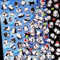 Crianças bonito Mini Animal pinguim Panda pequeno padrão tridimensional 3D bolha adesivos bebê jardim de infância adesiv