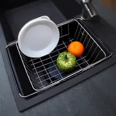 Pia da cozinha rack de drenagem telescópica cesta de drenagem lavatório pia dreno rack prateleira armazenamento utensíli