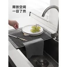 Zishun cozinha dobrável Silicone dreno Rack cesta de filtro de água dreno laminado máquina de lavar louça almofada de fi