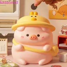 Tanque De Poupança De Moedas KENTONSD , De Desenho Animado De Vinil Anti-Queda , Caixa De Armazenamento Infantil De Porc