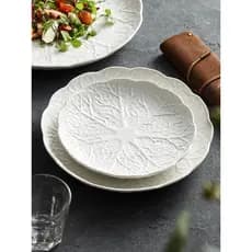 Prato de jantar de bife de comida ocidental de cerâmica prato branco doméstico criativo High-End luz luxo placa plana pr