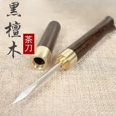 Agulha de chá faca de chá novo estilo Pu'er chá aço inoxidável damasco artesanal conjunto de chá acessórios High-End dom