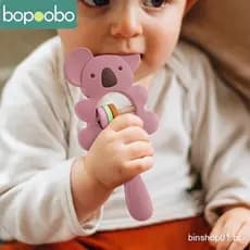 1 Pcs Chocalhos Do Bebê Brinquedos Silicone Urso Mordedor Jogo Ginásio Carrinho Montessori Calmante Pulseira Produtos