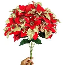 Flor de natal Artificial um pino vermelho 9 cabeças alça pacote decoração natal casamento decoração para casa