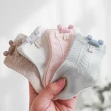 Meias de bebê verão estilo fino malha do bebê respirável recém-nascido outubro março meias de tubo médio das crianças do