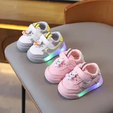 Iluminação sapatos da menina do bebê de sola macia sapatos da criança do bebê meninos crianças sapatos esportivos Anti-d
