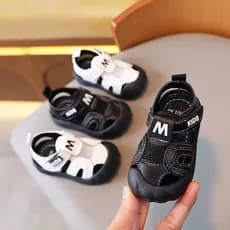 Sandálias de bebê menino verão Baotou sapatos de sola macia da criança sapatos funcionais um 2 anos de idade 0 sapatos i