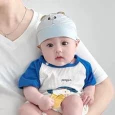 Chapéu de bebê de verão estilo fino bebê bonito chapéu do bebê da criança porta protetora vazio chapéu superior algodão