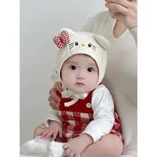 Primavera outono chapéu do bebê bonito primavera outono proteção de orelha nova pipa bebê menina criança porta refogada