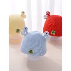 Chapéu de bebê outono inverno chapéu de lã quente infantil recém-nascido chapéu de malha masculino feminino bebê 0-6 mes