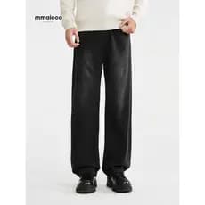 Momaike Calça Jeans masculina Tencel reta 2025 inverno novo estilo calça Machete solta calça masculina