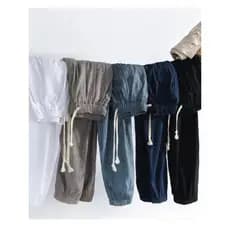 Elástico espartilho perna calças masculinas calças de linho calças casuais tornozelo comprimento calças masculinas algod