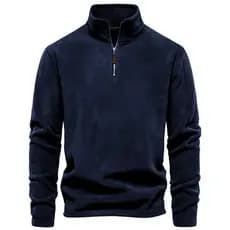 Masculino americano pesado moletom masculino meio zíper pulôver gola manga longa velo jaqueta Polar velo esportes jaquet