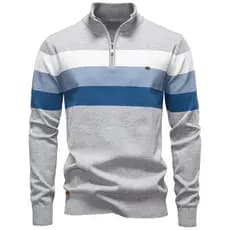 Meia zíper gola alta camisola masculina 2026 outono inverno novo estilo estilo americano pesado quente jogo interno puro