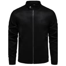 Americano Retro masculino gola alta camurça jaqueta masculina 2026 outono inverno novo estilo à prova de vento quente mo