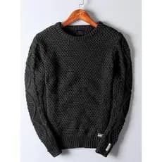 Comércio exterior bens europeus pesado agulha grossa engrossado em torno do pescoço camisola masculina inverno fio gross
