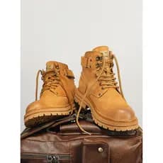 Sanzan botas masculinas de couro genuíno ruibarbo botas Martin de cano alto masculino britânico Retro ruibarbo sapatos d