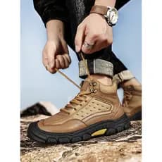 Sanzan Sapatos masculinos para caminhada ao ar livre Sapatos masculinos impermeáveis antiderrapantes de algodão de inver