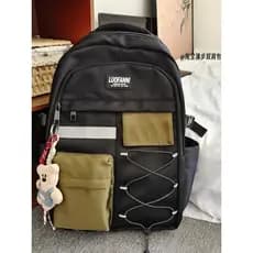 Mochila escolar masculina feminina estilo Hong Kong estilo retrô com ferramentas para reduzir carga mochila de grande ca