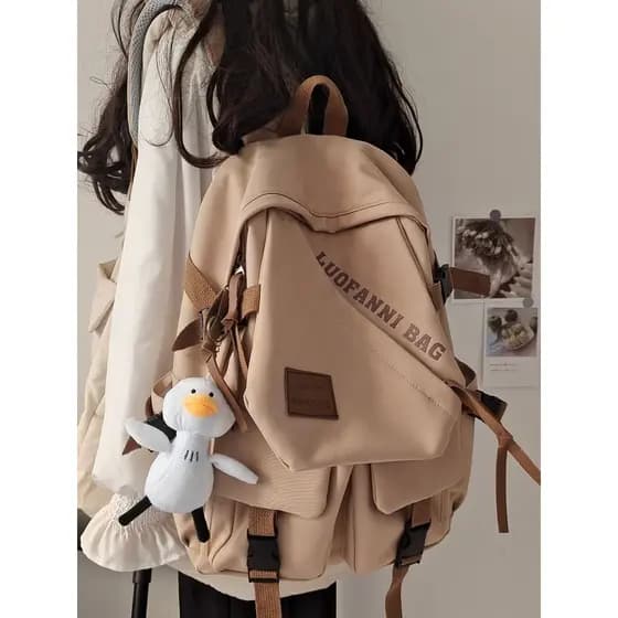 Mochila feminina estudantes universitários japonês simples Retro Street Wear ins nicho Original estudantes da escola pri