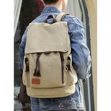 Retro masculino mochila Casual na moda lona grande capacidade saco de computador de viagem estudante universitário mochi