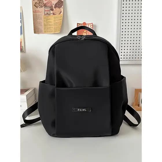 Simples preto mochila feminina 2026 grande capacidade leve Commuter viagem saco de escola estudante universitário lazer