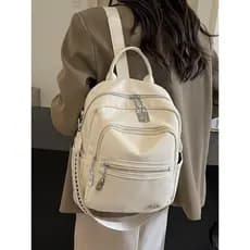 Mochila feminina versão coreana moda All-Match pu couro macio grande capacidade mochila Casual dupla utilização estudant