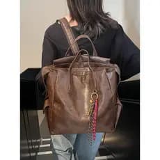 Mochila feminina 2026 novo estilo feminino Casual grande capacidade Retro Commuter mochila moda estudante universitário