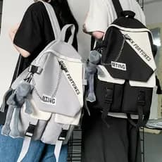 Estudantes do ensino médio na moda legal de grande capacidade estudantes universitários Casual contraste cor mochila