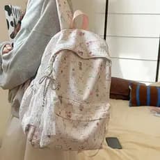 Desenhos animados impresso urso mochila feminina júnior estudante do ensino médio mochila estudante universitário grande