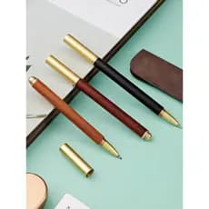 Caneta de bronze de sândalo de madeira maciça negócios mogno Gel caneta presente comemorativo assinatura caneta pode cob
