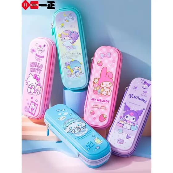 Yizheng Sanrio caixa de lápis Kuromi caixa de papelaria melodia lápis caso saco de papelaria crianças caixa de armazenam
