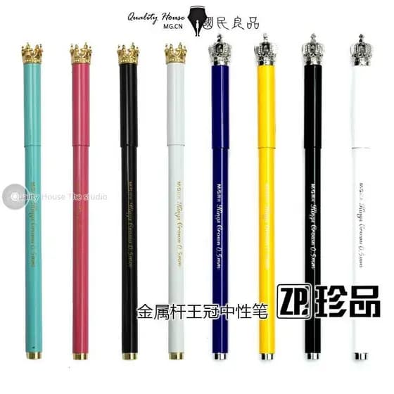 Chenguang tesouros assinatura caneta tinta carbono ouro coroa ferro Gel caneta 6802 coroa Metal haste jóia caneta recarg
